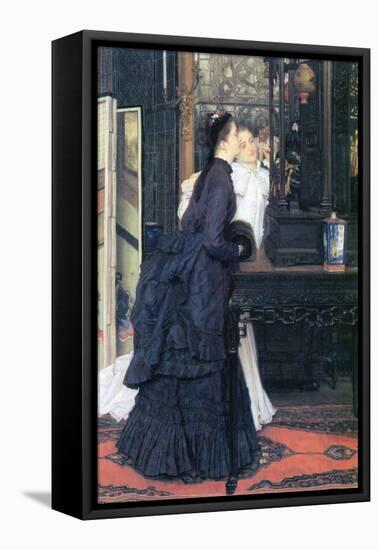 Young Women with Japanese Goods-James Tissot-Framed Stretched Canvas