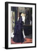 Young Women with Japanese Goods-James Tissot-Framed Art Print