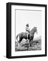 Young Yakima on Horseback-Edward S^ Curtis-Framed Giclee Print