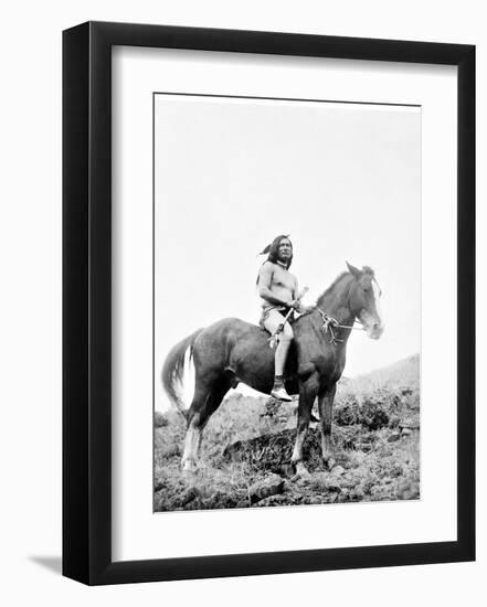 Young Yakima on Horseback-Edward S^ Curtis-Framed Giclee Print