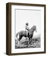 Young Yakima on Horseback-Edward S^ Curtis-Framed Giclee Print