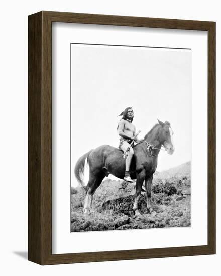 Young Yakima on Horseback-Edward S^ Curtis-Framed Giclee Print