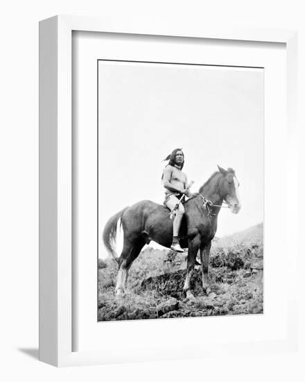 Young Yakima on Horseback-Edward S^ Curtis-Framed Giclee Print