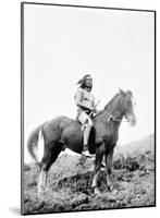 Young Yakima on Horseback-Edward S^ Curtis-Mounted Giclee Print