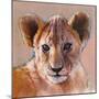 Youngest Cub, Masai Mara, 2019, (conté and pastel on paper)-Mark Adlington-Mounted Giclee Print