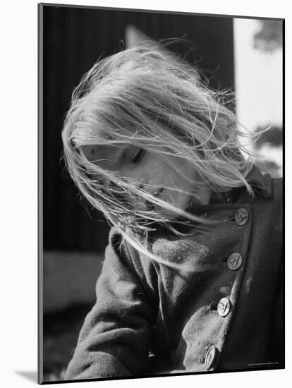 Youngest Student at Children's Village For Troubled Children, with Hair Blowing in the Breeze-Mark Kauffman-Mounted Photographic Print