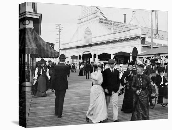 Youngs Pier Boardwalk, Atlantic City, N.J.-null-Stretched Canvas