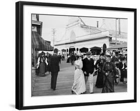 Youngs Pier Boardwalk, Atlantic City, N.J.-null-Framed Photo