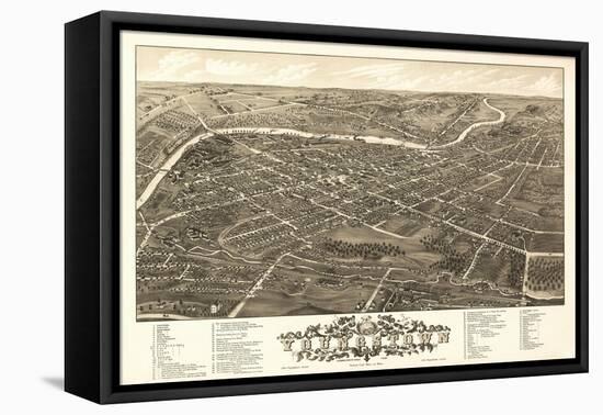 Youngstown, Ohio - Panoramic Map-Lantern Press-Framed Stretched Canvas