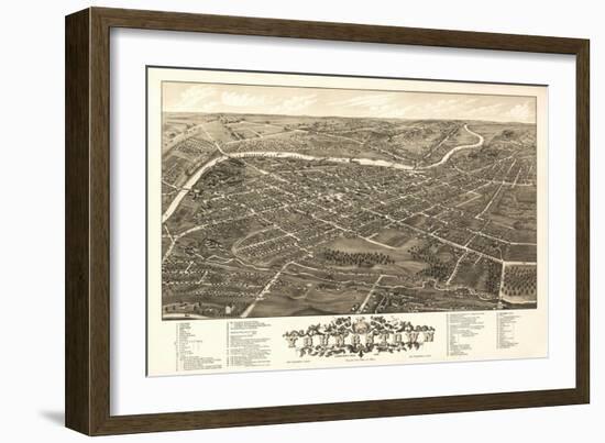 Youngstown, Ohio - Panoramic Map-Lantern Press-Framed Art Print