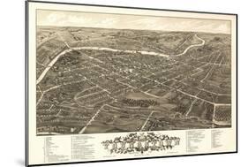 Youngstown, Ohio - Panoramic Map-Lantern Press-Mounted Art Print