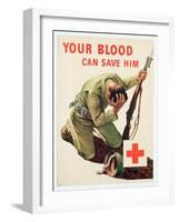 Your Blood Can Save Him, Red Cross Poster, Designed by Whitman, C.1939-45-null-Framed Giclee Print