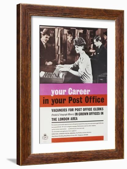 Your Career in Your Post Office-London Typographical Designers-Framed Art Print