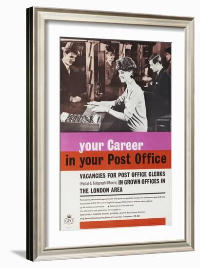 Your Career in Your Post Office-London Typographical Designers-Framed Art Print