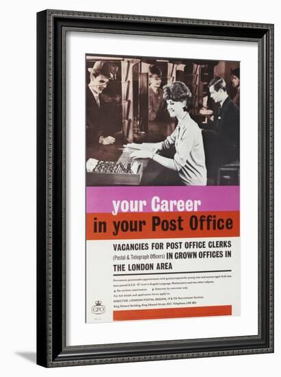 Your Career in Your Post Office-London Typographical Designers-Framed Art Print