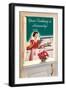 Your Cooking is Heavenly, Woman Reading Cookbook-null-Framed Art Print