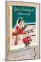 Your Cooking is Heavenly, Woman Reading Cookbook-null-Mounted Art Print