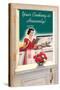 Your Cooking is Heavenly, Woman Reading Cookbook-null-Stretched Canvas