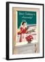 Your Cooking is Heavenly, Woman Reading Cookbook-null-Framed Art Print