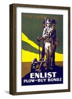 Your Country Calls, Enlist, Plow, Buy Bonds-null-Framed Art Print