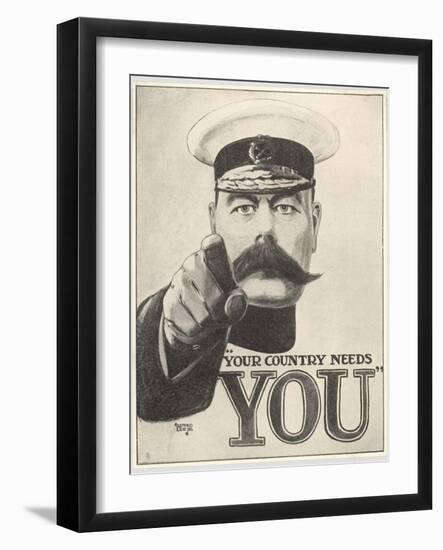 Your Country Needs You, Featuring Lord Kitchener-Alfred Leeze-Framed Photographic Print