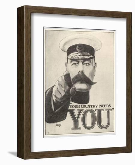 Your Country Needs You, Featuring Lord Kitchener-Alfred Leeze-Framed Photographic Print