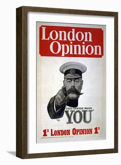 "Your Country Needs You", Poster for the London Opinion, 1914-Alfred Leete-Framed Giclee Print