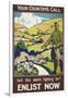 Your Country's Call ...' a Recruitment Poster Showing the British Countryside-null-Framed Giclee Print