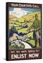 Your Country's Call ...' a Recruitment Poster Showing the British Countryside-null-Framed Stretched Canvas