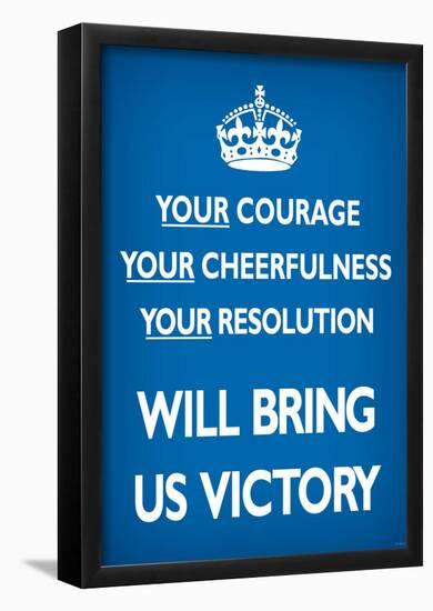 Your Courage Will Bring Us Victory (Motivational, Blue) Art Poster Print-null-Framed Poster