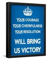 Your Courage Will Bring Us Victory (Motivational, Blue) Art Poster Print-null-Framed Poster