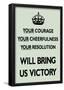 Your Courage Will Bring Us Victory (Motivational, Mint Green) Art Poster Print-null-Framed Poster