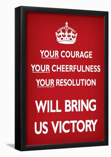 Your Courage Will Bring Us Victory (Motivational, Red) Art Poster Print-null-Framed Poster