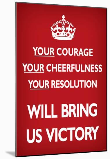 Your Courage Will Bring Us Victory (Motivational, Red) Art Poster Print-null-Mounted Poster