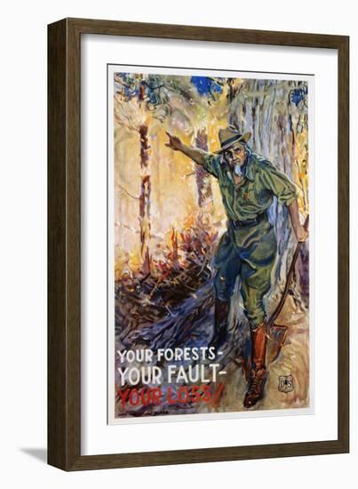 Your Forests - Your Fault - Your Loss Poster-James Montgomery Flagg-Framed Giclee Print