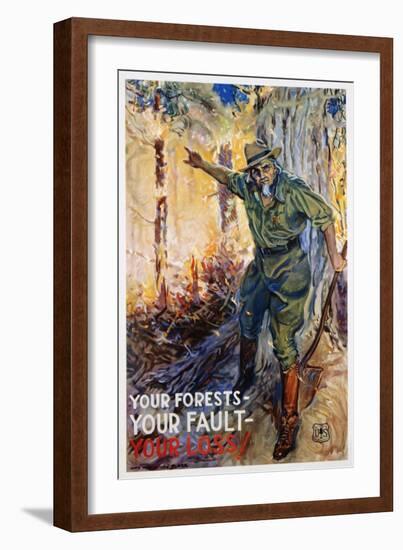 Your Forests - Your Fault - Your Loss Poster-James Montgomery Flagg-Framed Giclee Print