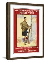 Your King and Country Need You'. a Recruitment Poster Showing a Scottish Soldier-null-Framed Giclee Print