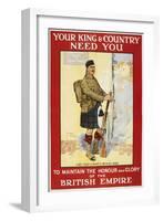 Your King and Country Need You'. a Recruitment Poster Showing a Scottish Soldier-null-Framed Giclee Print
