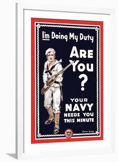 Your Navy Needs You, c.1914-Clinton Jordan-Framed Art Print