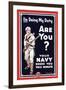 Your Navy Needs You, c.1914-Clinton Jordan-Framed Art Print