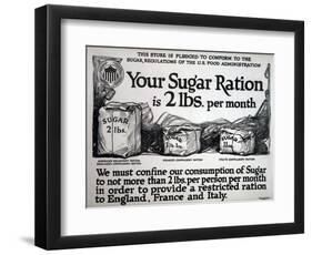 Your Sugar Ration Is 2 Lbs. Per Month, 1917-null-Framed Premium Giclee Print