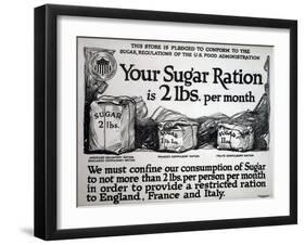 Your Sugar Ration Is 2 Lbs. Per Month, 1917-null-Framed Giclee Print