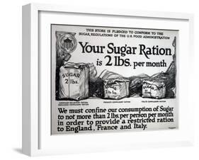 Your Sugar Ration Is 2 Lbs. Per Month, 1917-null-Framed Giclee Print