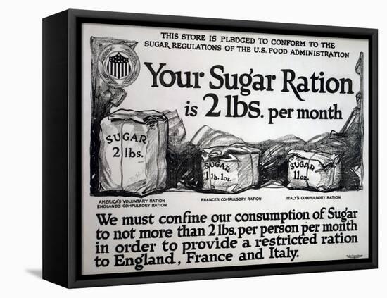 Your Sugar Ration Is 2 Lbs. Per Month, 1917-null-Framed Stretched Canvas