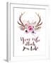 Your Vibe Attracts Your Tribe - Floral Boho Watercolor-Kris_art-Framed Art Print