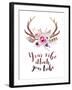 Your Vibe Attracts Your Tribe - Floral Boho Watercolor-Kris_art-Framed Art Print