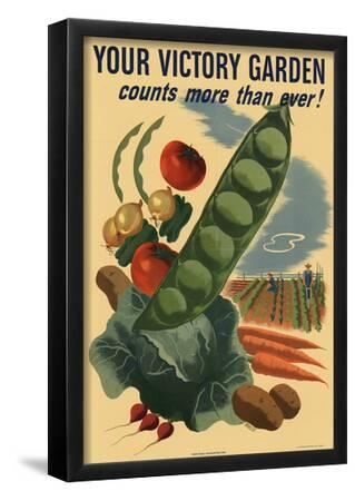 VINTAGE YOUR VICTORY GARDEN COUNTS MORE THAN EVER WAR POSTER A4 PRINT 
