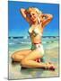 Yours for the Basking Bikini Pin-Up 1940s-Art Frahm-Mounted Art Print