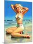 Yours for the Basking Bikini Pin-Up 1940s-Art Frahm-Mounted Art Print
