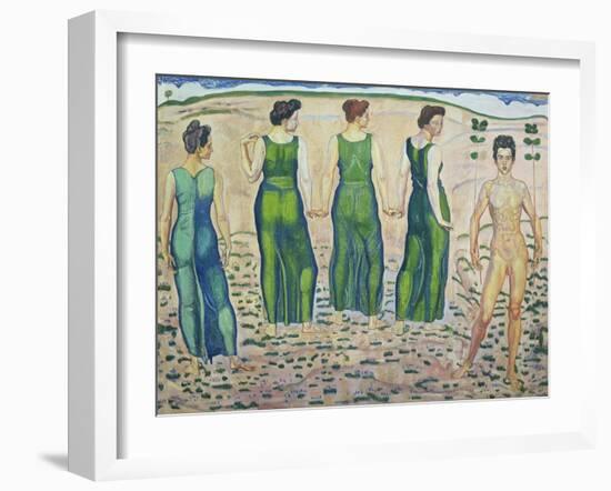 Youth, Adored by the Woman (First Version), 1903-Ferdinand Hodler-Framed Giclee Print